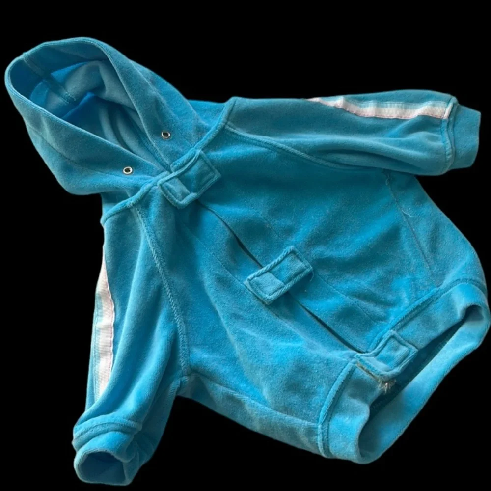 Dog Retro Jacket Turquoise Hooded